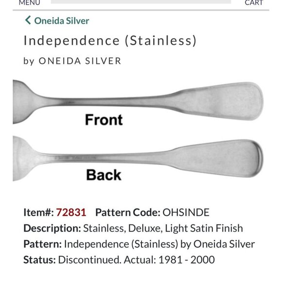 Oneida Silver Independence Stainless Steel dinner Knives Set Of 6 flatware - Picture 1 of 3